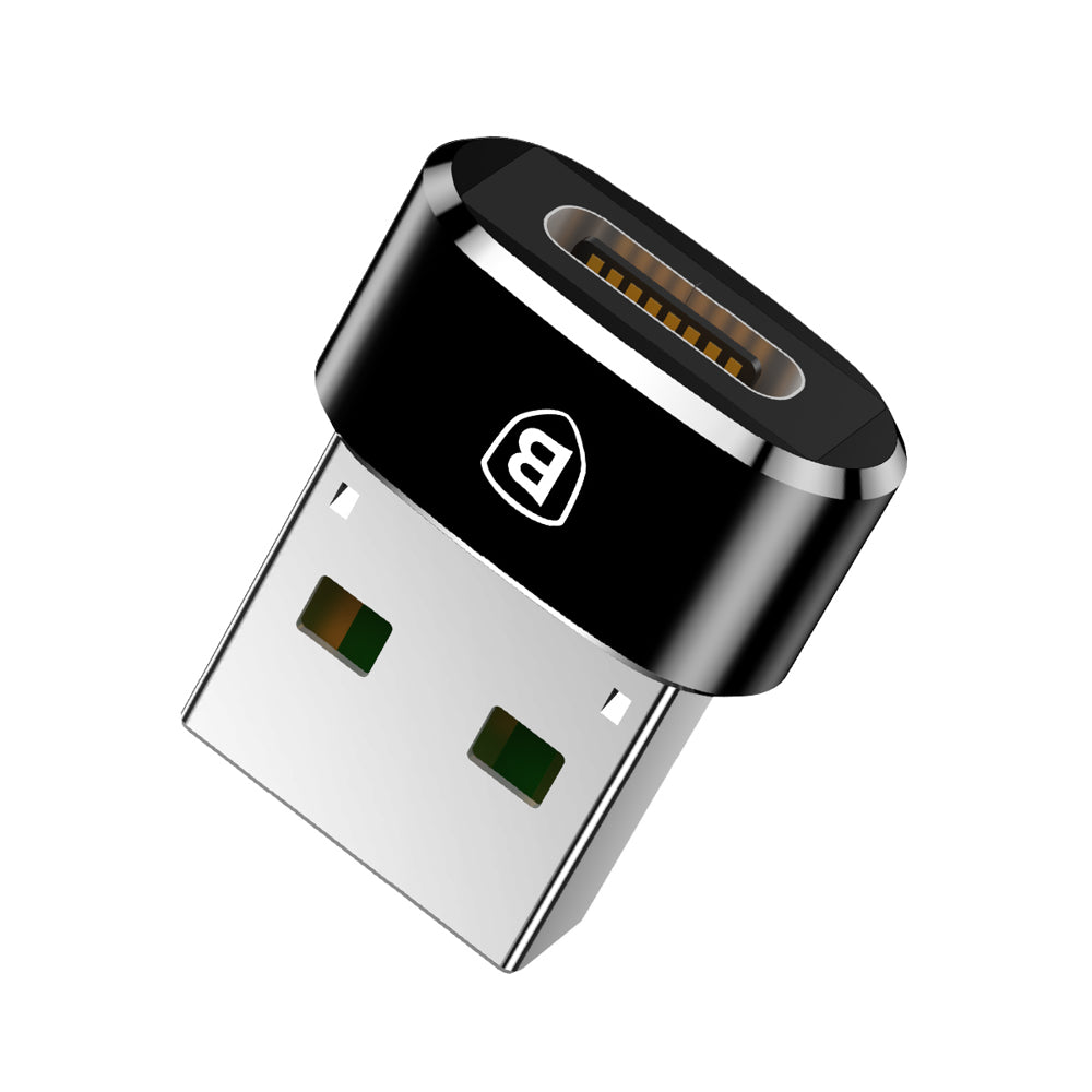Data- og opladningsadapter USB-C - USB-A Baseus, Sort CAAOTG-01