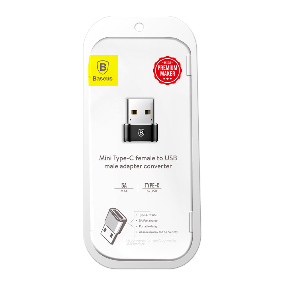 Data- og opladningsadapter USB-C - USB-A Baseus, Sort CAAOTG-01