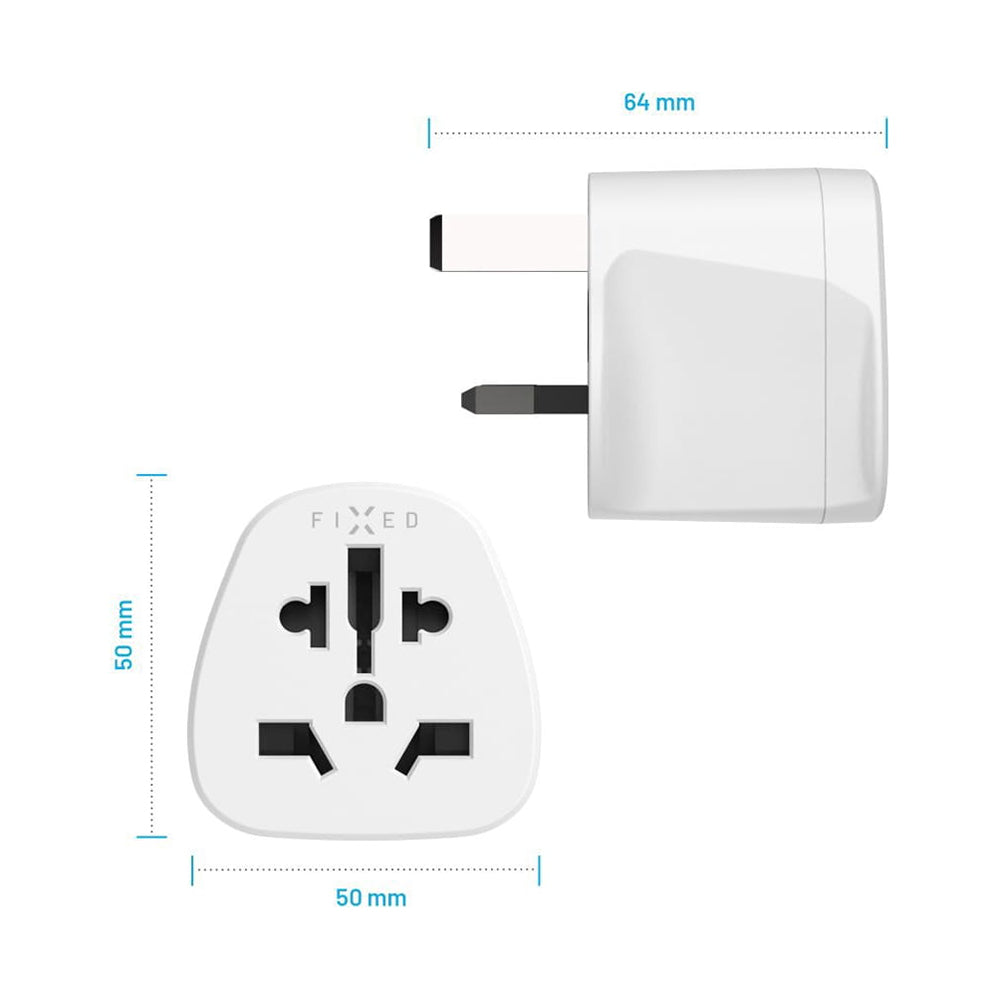 Netværksadapter Fixed EU / US / AUS - UK, Hvid