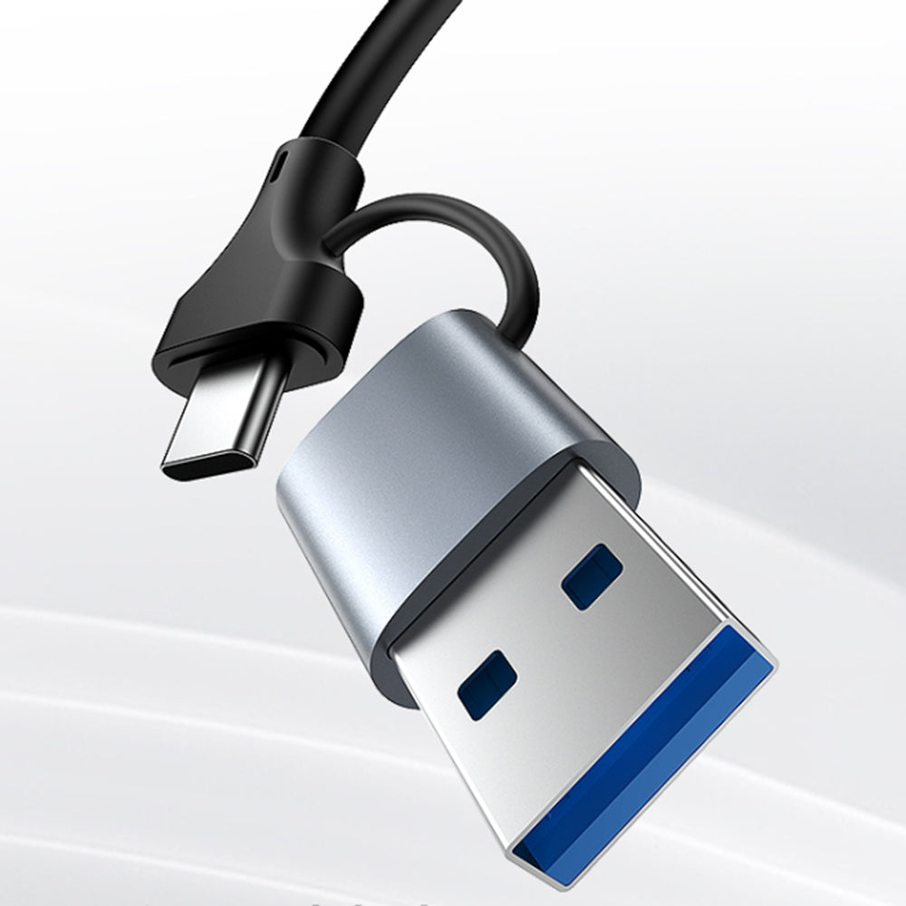 Netværkskort Yesido HB26, RJ45, USB / USB-C, Grå