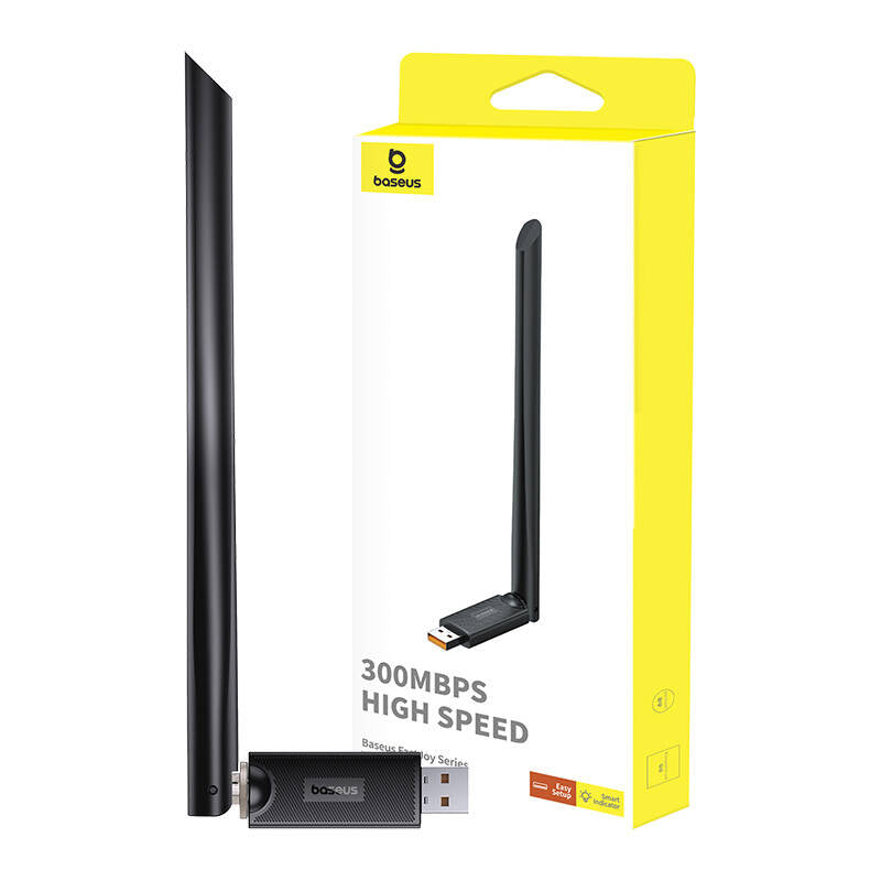 Baseus FastJoy trådløs adapter, 300Mbps, sort B01317600111-01