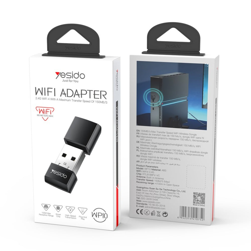 Trådløs adapter Yesido WP10, 150Mbps, Sort