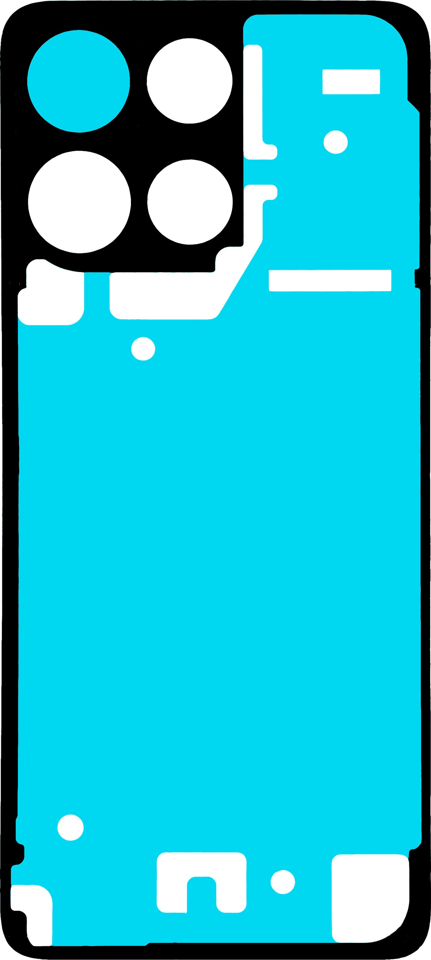 Klæbemiddel til batteridæksel Motorola Moto G17, Servicepakke S948F12616