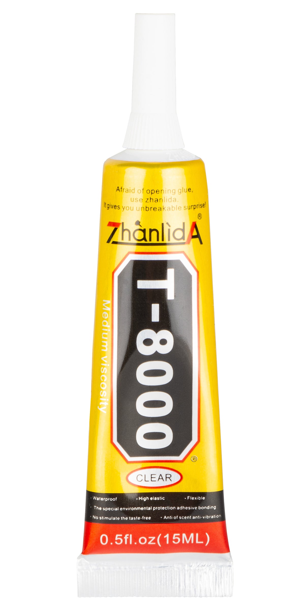 Zhanlida T-8000 Flydende Lim, 15ml, Transparent