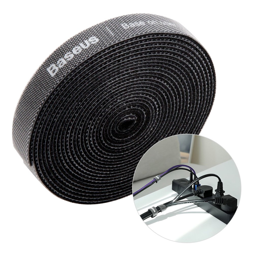 Baseus Circle Kabelorganisator, Velcro, 3m, Sort ACMGT-F01