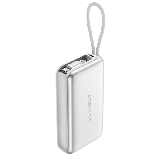 Ekstern batteri Acefast M32, 10000mAh, 35W, PD, 2 x USB-C, Sølvfarvet