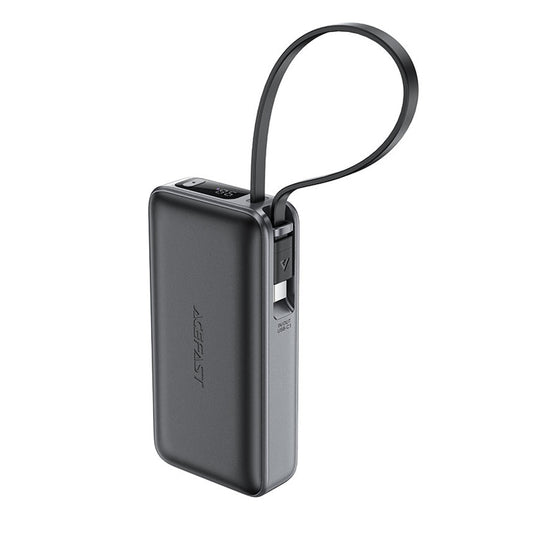 Ekstern batteri Acefast M7, 10000mAh, 30W, QC + PD, 1 x USB-A - 2 x USB-C, Sort