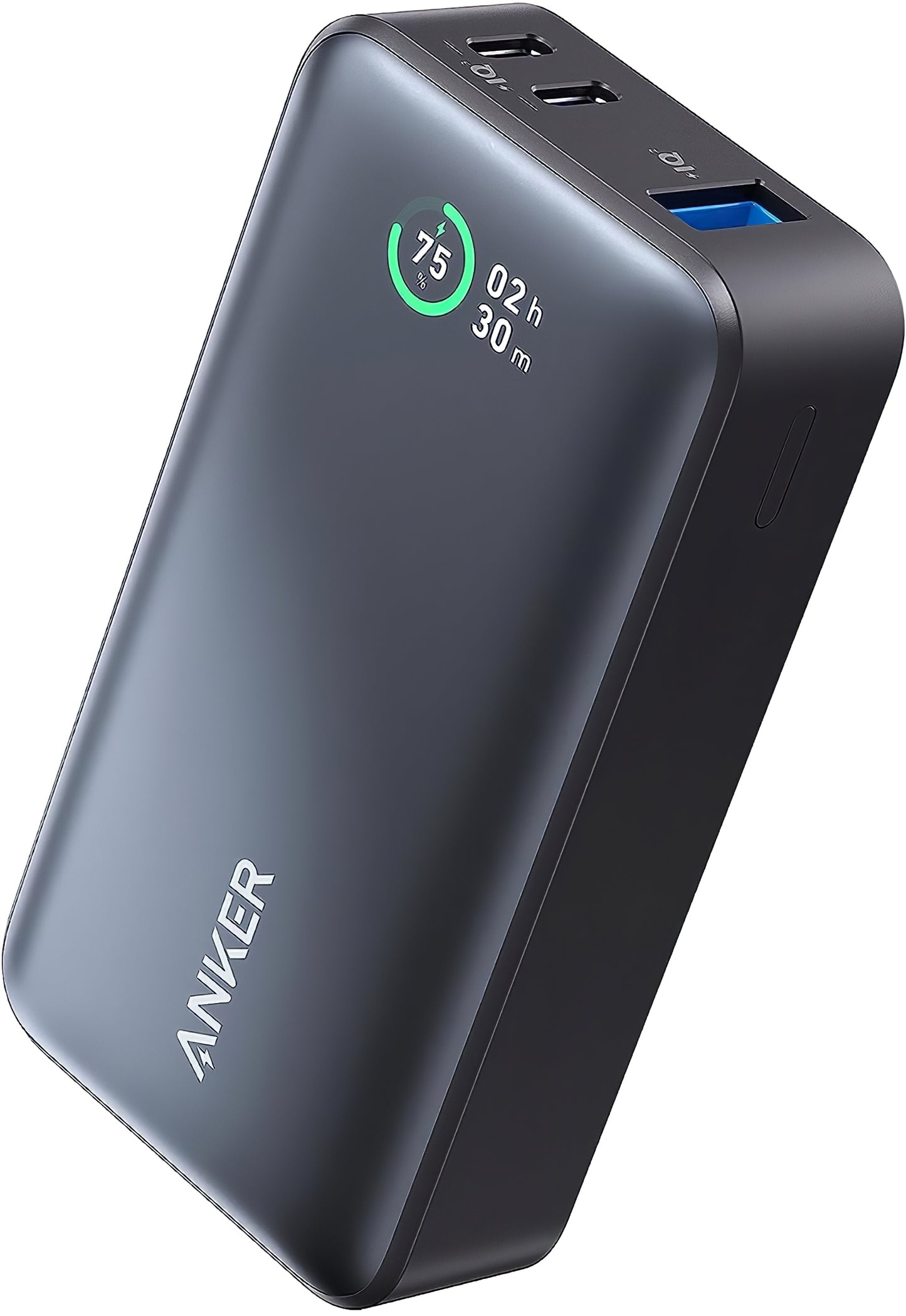 Anker 533 Eksternt batteri, 10000mAh, 30W, QC + PD, 1 x USB-A - 2 x USB-C, Sort A1256G12
