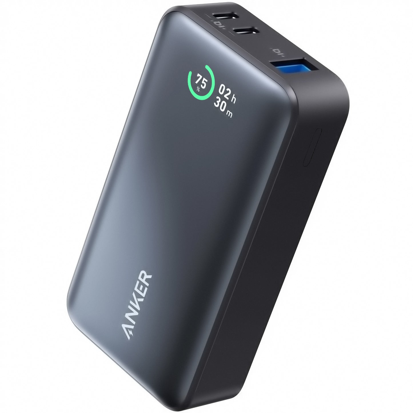 Ekstern batteri Anker 533, 10000mAh, 30W, QC + PD, 1 x USB-A - 2 x USB-C, Sort A1256G11