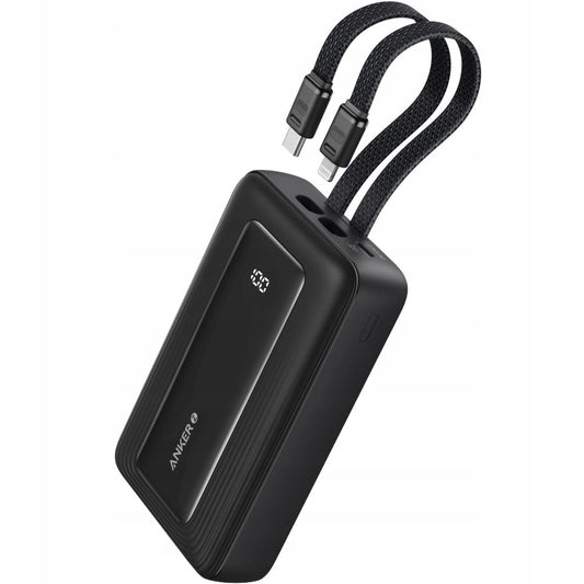 Ekstern batteri Anker PowerCore, 10000mAh, 30W, QC + PD, 1 x Lightning - 1 x USB-A - 2 x USB-C, Sort A1680G11