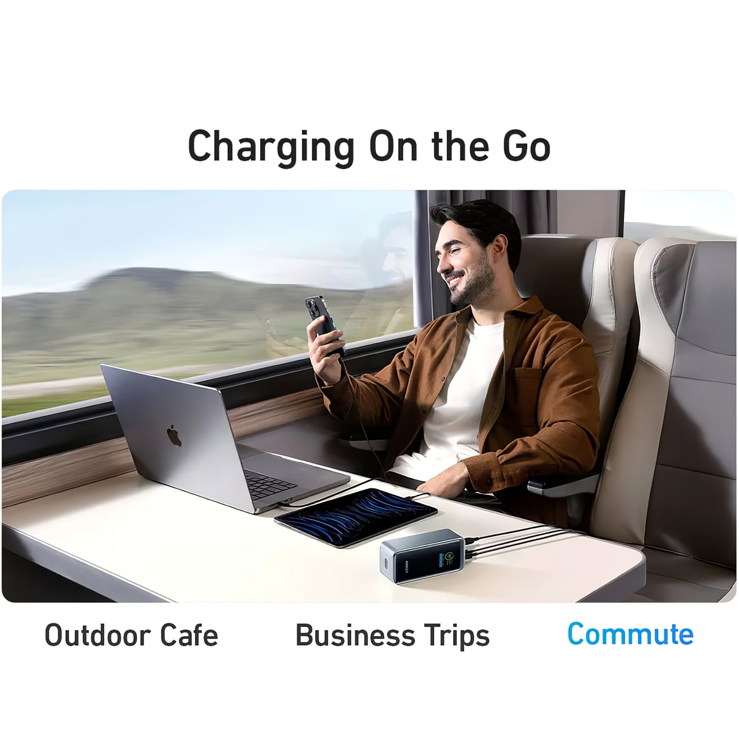 Anker Prime Eksternt Batteri, 20000mAh, 200W, QC + PD, 1 x USB-A - 2 x USB-C, Sort A1336011