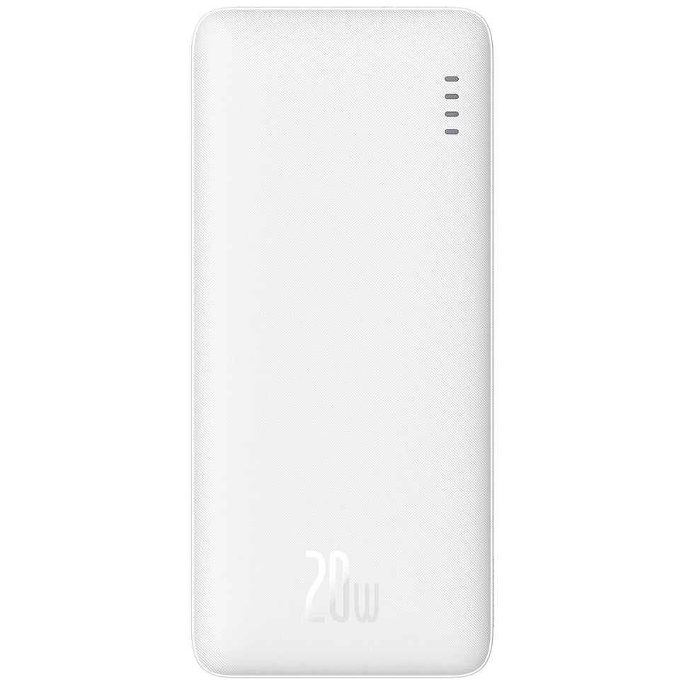 Ekstern batteri Baseus Airpow, 10000mAh, 20W, QC + PD, 1 x USB-A - 1 x USB-C, Hvid