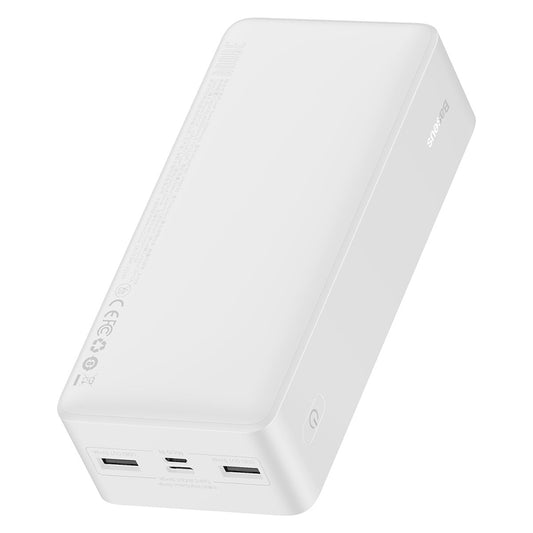 Ekstern batteri Baseus Bipow, 30000mAh, 15W, 1 x USB-C - 2 x USB-A, Hvid PPBD050202