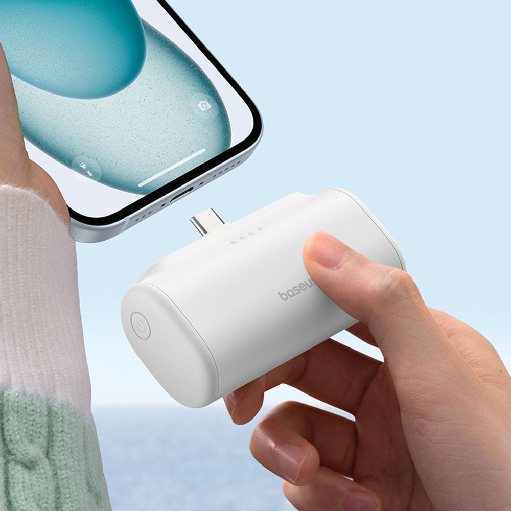 Ekstern batteri Baseus Compact, 5000mAh, 20W, PD, 2 x USB-C, Pink P10068306413-00