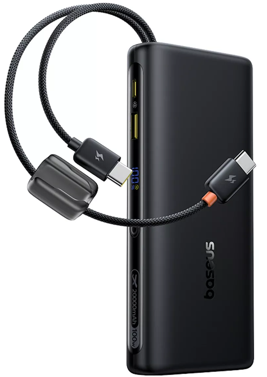 Ekstern batteri Baseus EnerFill FC41, 20000mAh, 100W, QC + PD, 1 x USB-A - 3 x USB-C, Sort E0028N03