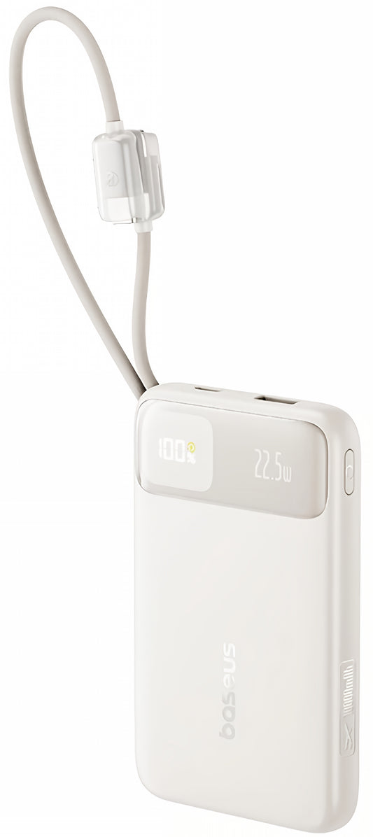 Ekstern Batteri Baseus EnerFill FC11, 10000mAh, 22.5W, QC + PD, 1 x Lightning - 1 x USB-A - 2 x USB-C, Beige E0027R05