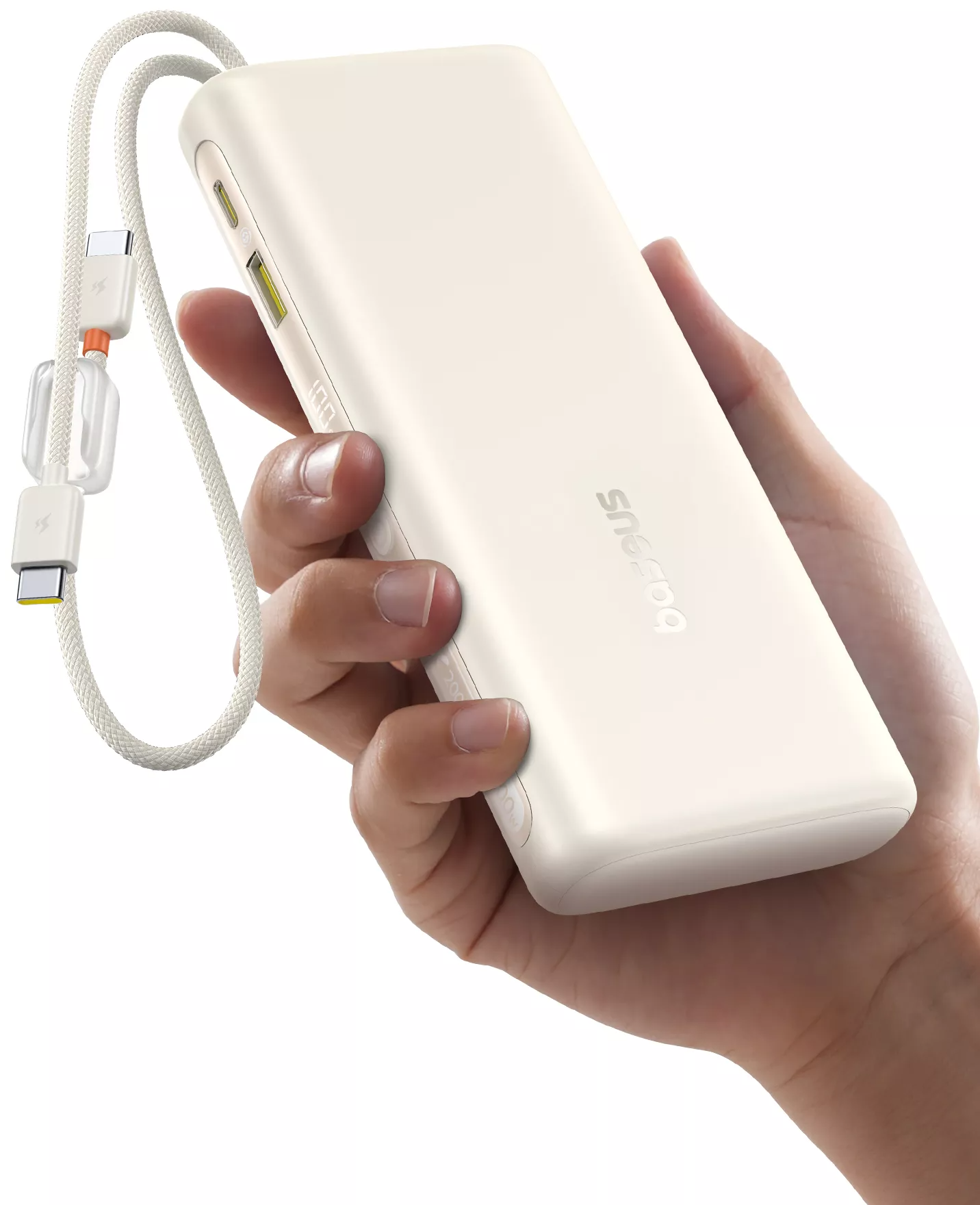 Baseus EnerFill FC41 Ekstern Batteri, 20000mAh, 100W, QC + PD, 1 x USB-A - 3 x USB-C, Hvid E0028N04