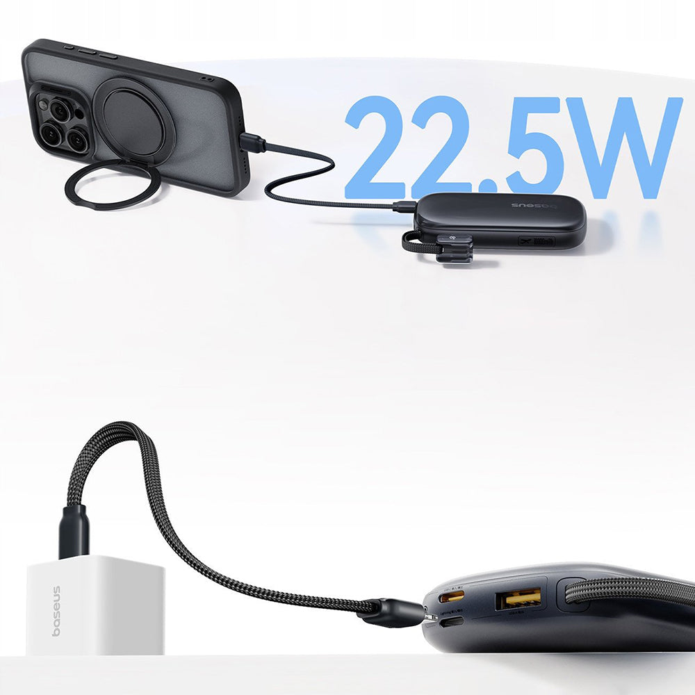 Ekstern batteri Baseus EnerFill FC21 Qpow 3 Ultra, 20000mAh, 22.5W, QC + PD, 1 x USB-A - 1 x USB-C, Sort E0027M00