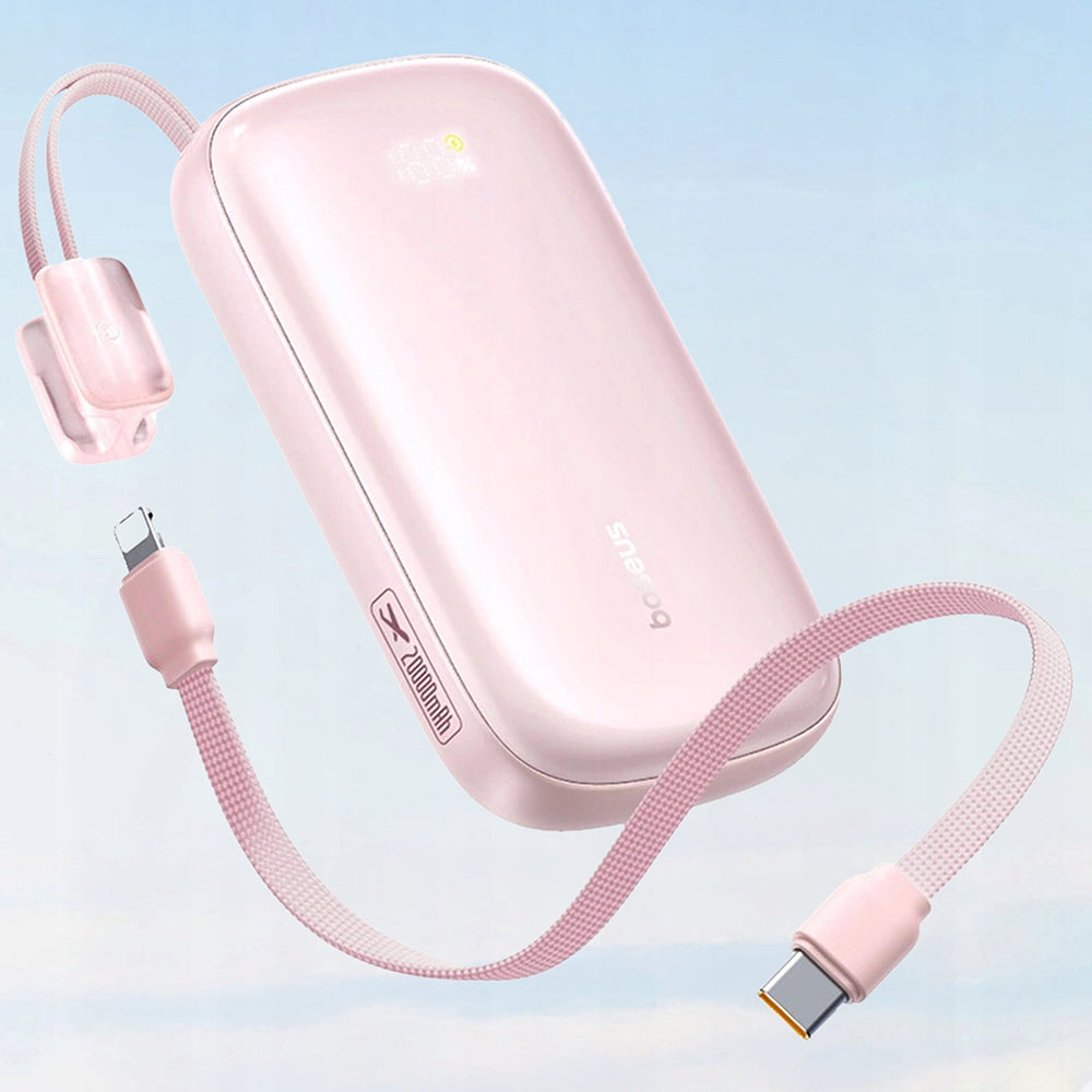 Ekstern batteri Baseus EnerFill FC21 Qpow 3 Ultra, 20000mAh, 22.5W, QC + PD, 1 x USB-A - 1 x USB-C, Pink E0027M02