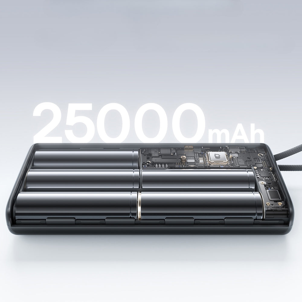Baseus EnerFill FC41 Ekstern Batteri, 25000mAh, 145W, QC + PD, 1 x USB-A - 3 x USB-C, Sort E0028H03