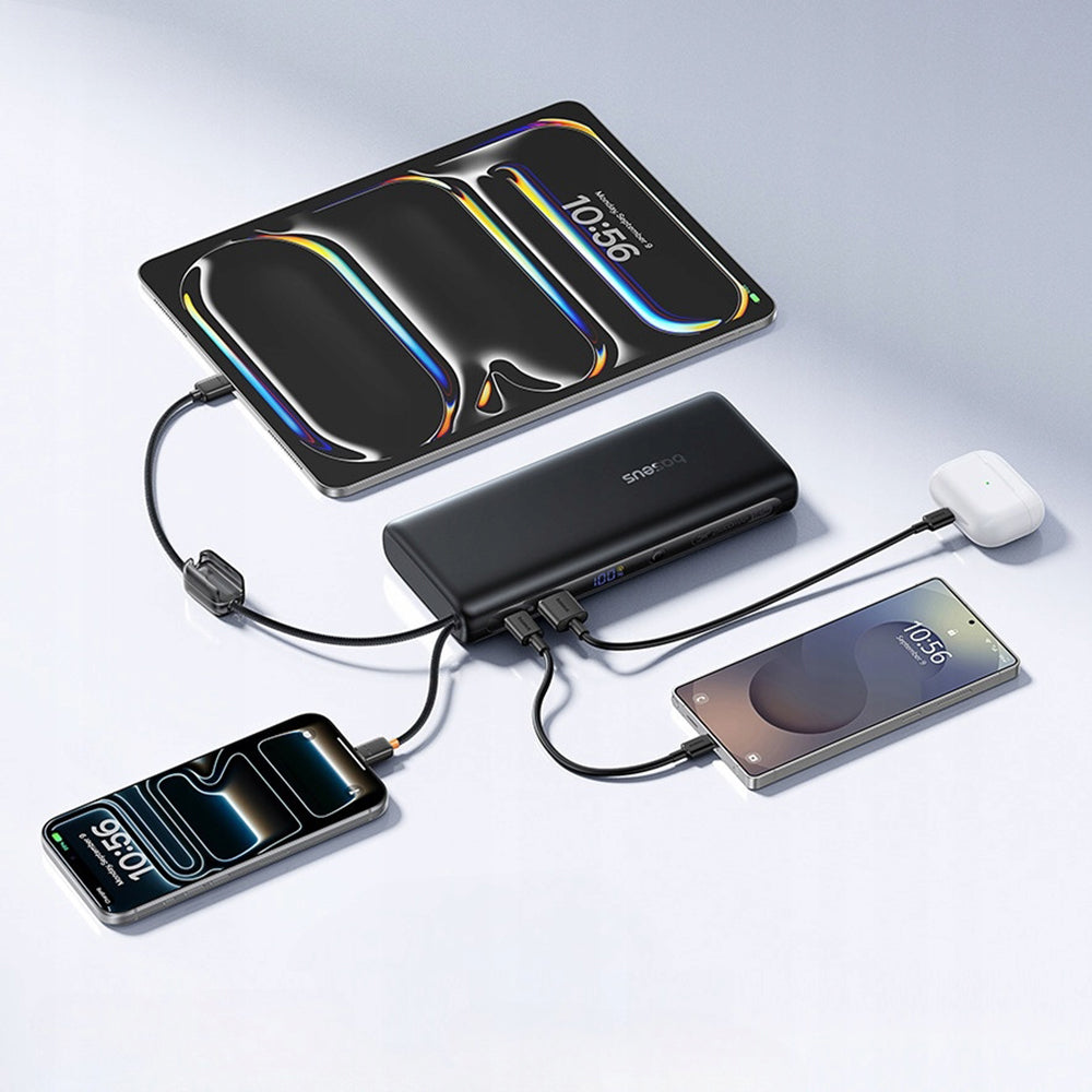 Baseus EnerFill FC41 Ekstern Batteri, 25000mAh, 145W, QC + PD, 1 x USB-A - 3 x USB-C, Sort E0028H03