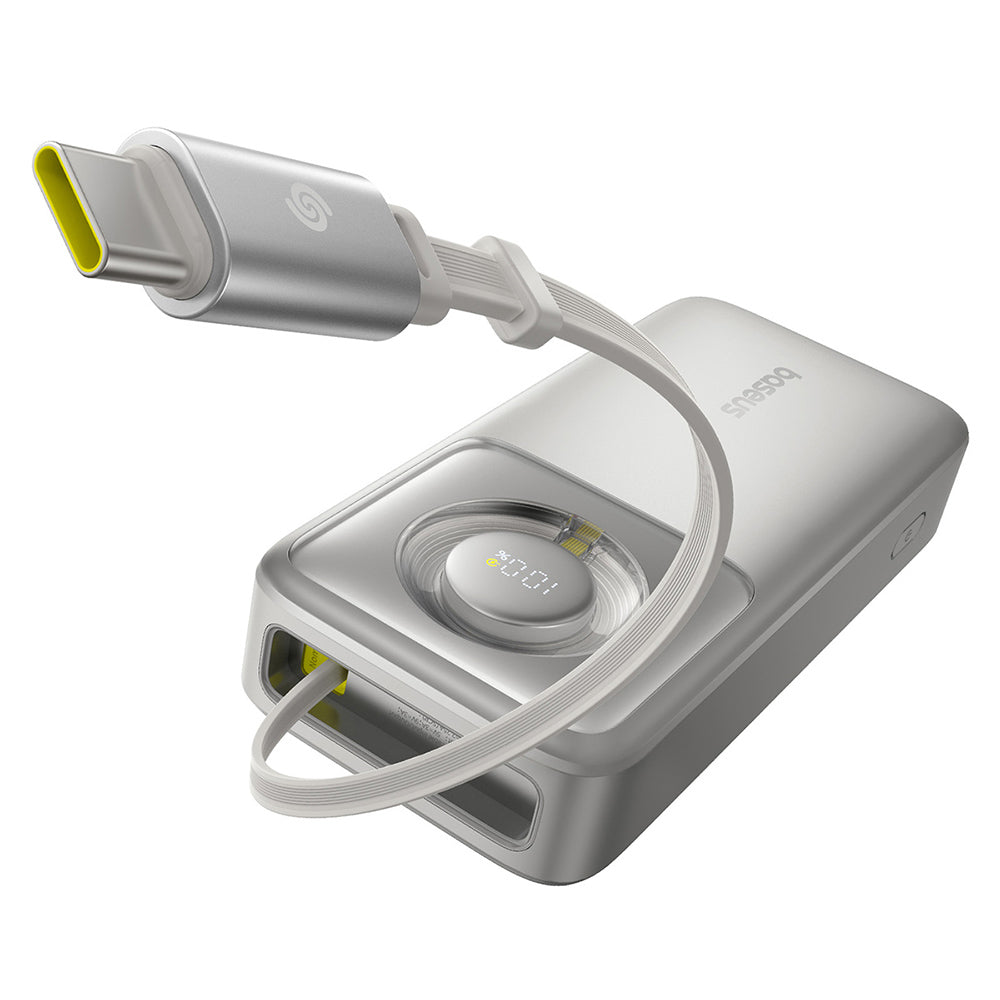 Ekstern batteri Baseus Free2Pull, 20000mAh, 65W, PD, 2 x USB-C, Grå P10073700843-00