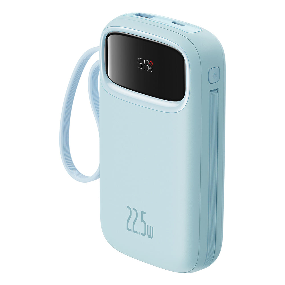 Ekstern batteri Baseus Qpow Pro+, 10000mAh, 22.5W, QC + PD, 1 x Lightning - 1 x USB-A - 2 x USB-C, Blå P10055003313-00