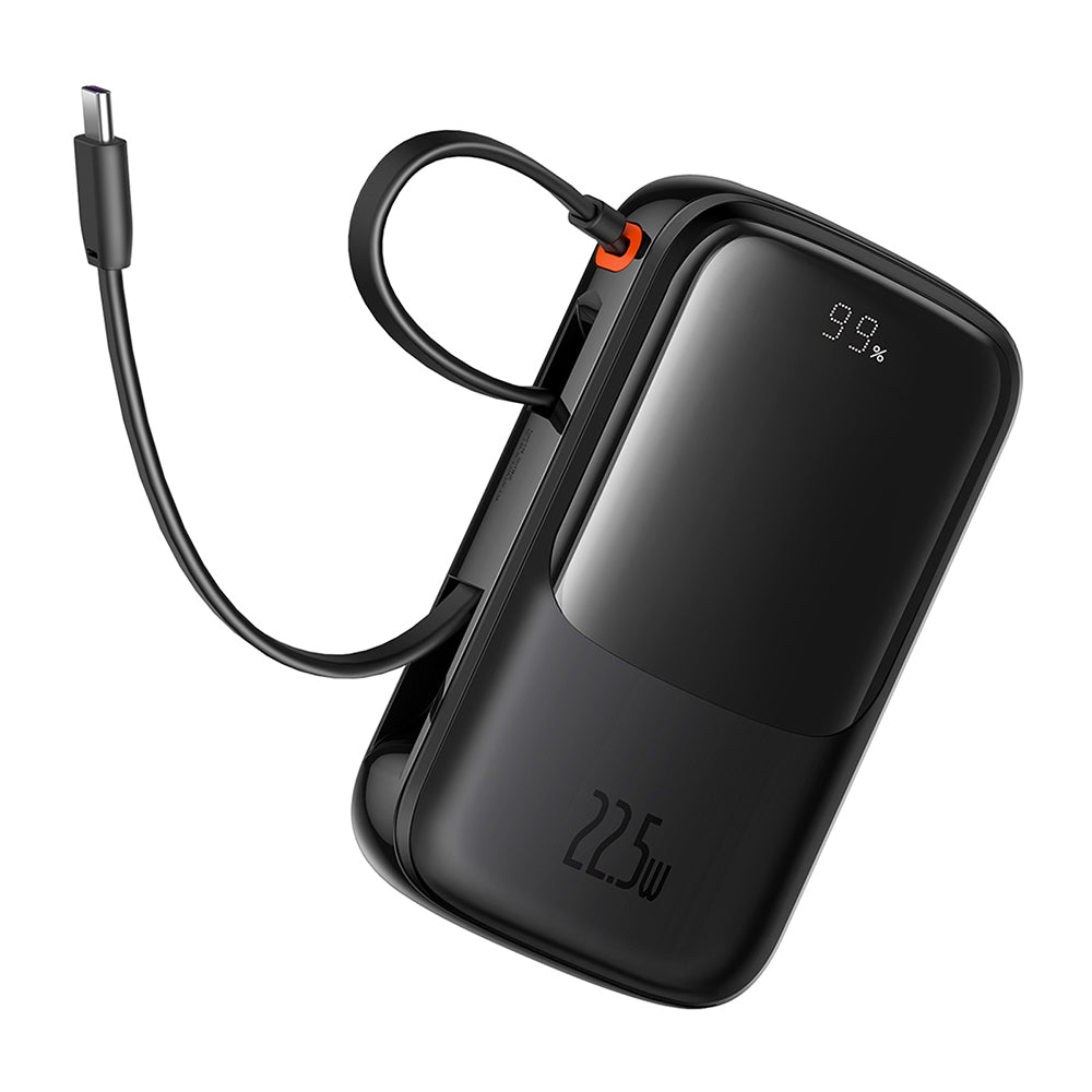 Ekstern batteri Baseus Qpow Pro+, 10000mAh, 22.5W, QC + PD, 1 x USB-A - 2 x USB-C, Sort P10067101113-00