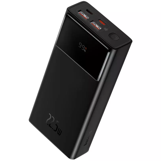 Ekstern batteri Baseus Star Lord, 30000mAh, 22.5W, QC + PD, 1 x USB-C - 2 x USB-A, Sort PPXJ080101