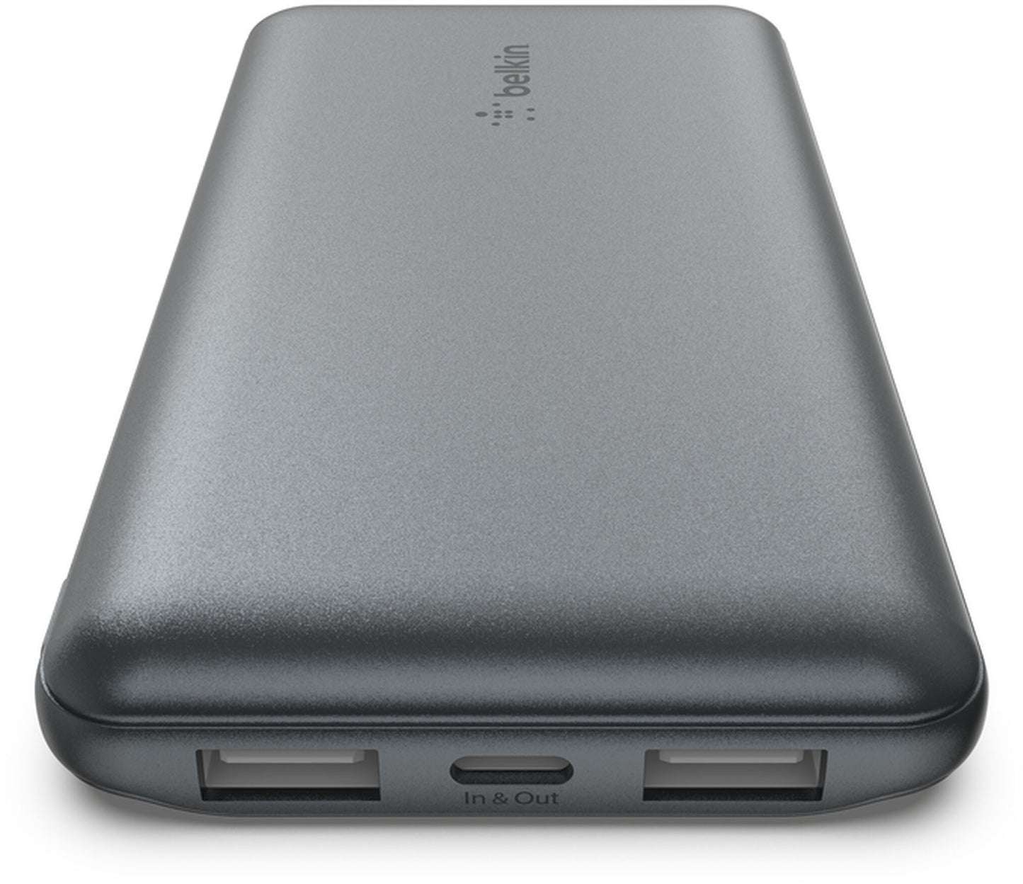 Belkin BoostCharge Ekstern Batteri, 10000mAh, 15W, 1 x USB-C - 2 x USB-A, Grå BPB011btGY