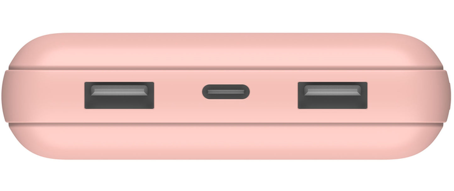 Belkin BoostCharge Ekstern Batteri, 20000mAh, 15W, 1 x USB-C - 2 x USB-A, Lyserød Guld BPB012btRG