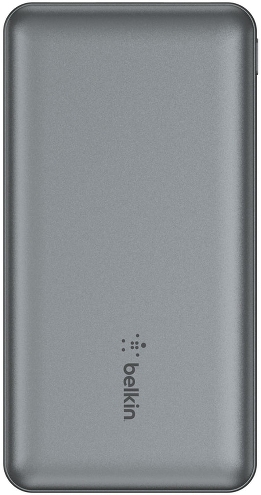 Belkin BoostCharge Ekstern Batteri, 10000mAh, 15W, 1 x USB-C - 2 x USB-A, Grå BPB011btGY