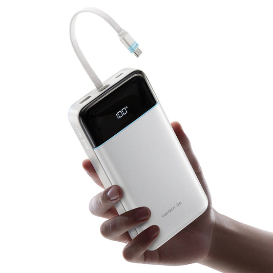 Cuktech LPB252N powerbank, 25000 mAh, 120 W, QC + PD, 1 x USB-A – 2 x USB-C, hvid