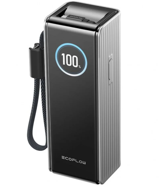 Ekstern batteri EcoFlow Rapid, 25000mAh, 170W, QC + PD, 1 x USB-A - 3 x USB-C, Grå