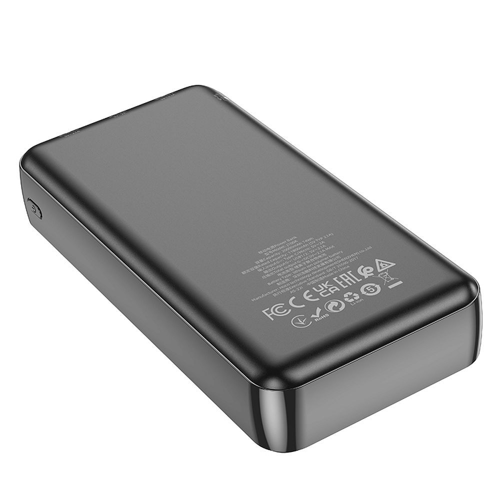 Ekstern Batteri HOCO J100A, 20000mAh, 10W, 2 x USB-A, Sort