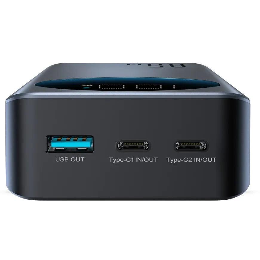 Joyroom JR-PBF05 External Battery, 30000mAh, 65W, QC + PD, 1 x USB-A - 2 x USB-C, Black