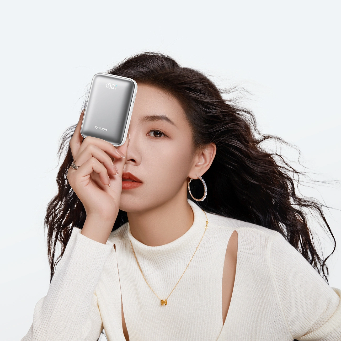 Joyroom JR-PBF29 External Battery, 20000mAh, 22.5W, QC + PD, 1 x Lightning - 2 x USB-C, White