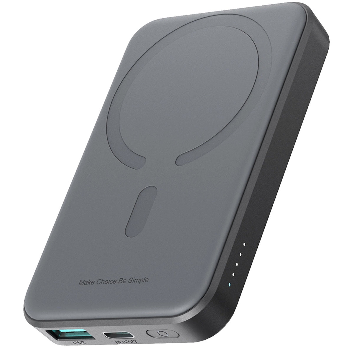 Ekstern Trådløs Batteri Joyroom JR-W020 Mini, 5000mAh, 20W, QC + PD + FQI, 1 x QI - 1 x USB-A - 1 x USB-C, Sort