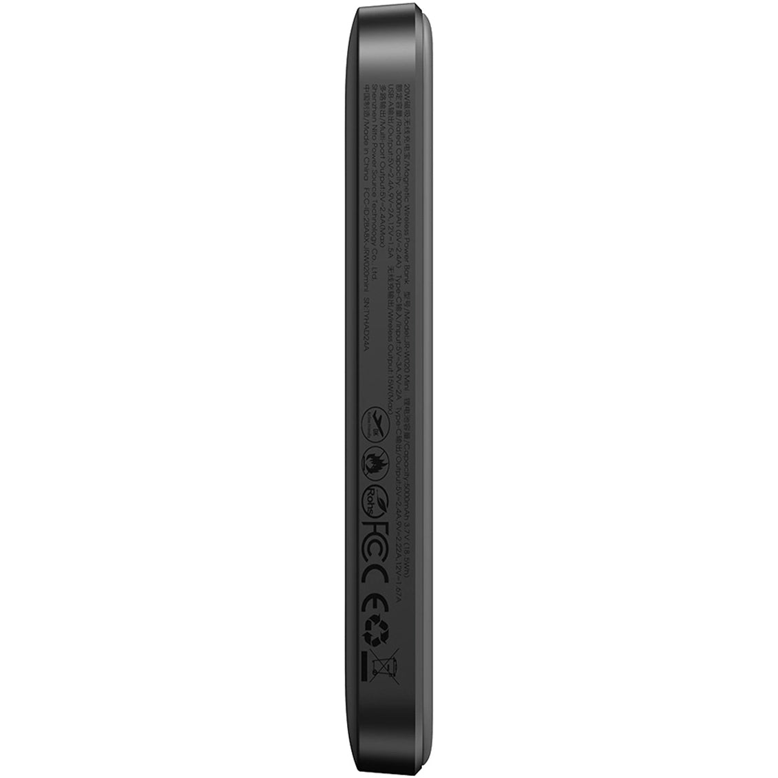 Ekstern Trådløs Batteri Joyroom JR-W020 Mini, 5000mAh, 20W, QC + PD + FQI, 1 x QI - 1 x USB-A - 1 x USB-C, Sort