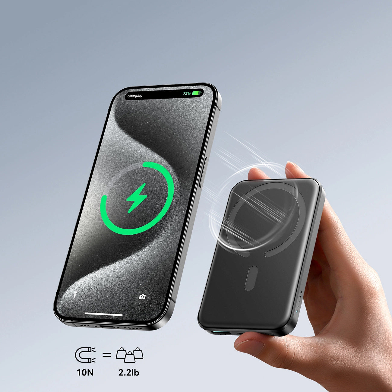 Ekstern Trådløs Batteri Joyroom JR-W020 Mini, 5000mAh, 20W, QC + PD + FQI, 1 x QI - 1 x USB-A - 1 x USB-C, Sort
