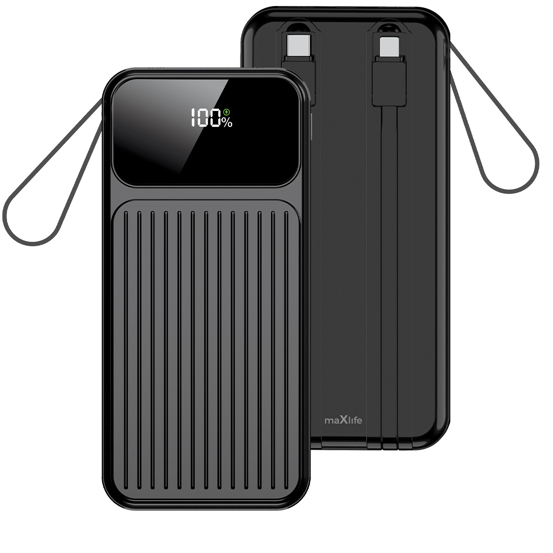 Ekstern batteri MaXlife MXPB-06, 10000mAh, 22.5W, QC + PD, 1 x Lightning - 2 x USB-A - 2 x USB-C, Sort