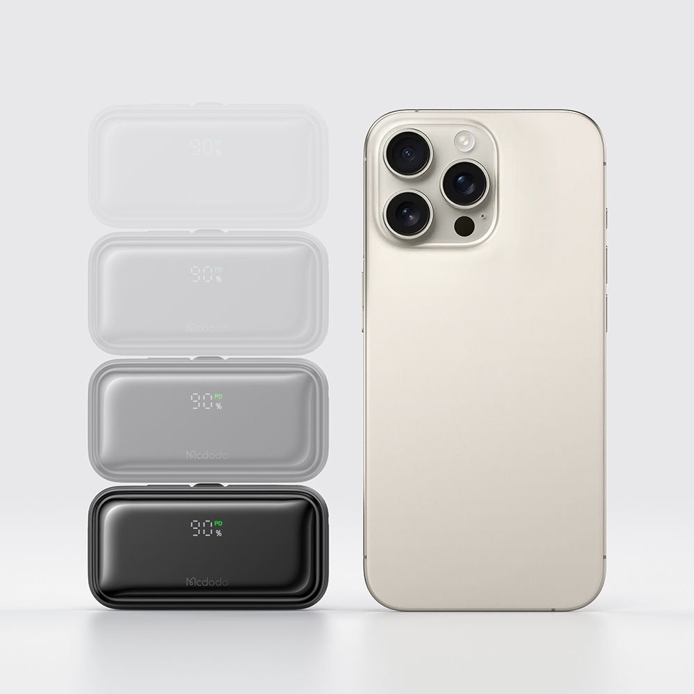 Ekstern batteri McDodo MC-7800 Freekit, 5000mAh, 22.5W, PD, 1 x Lightning - 2 x USB-C, Sort