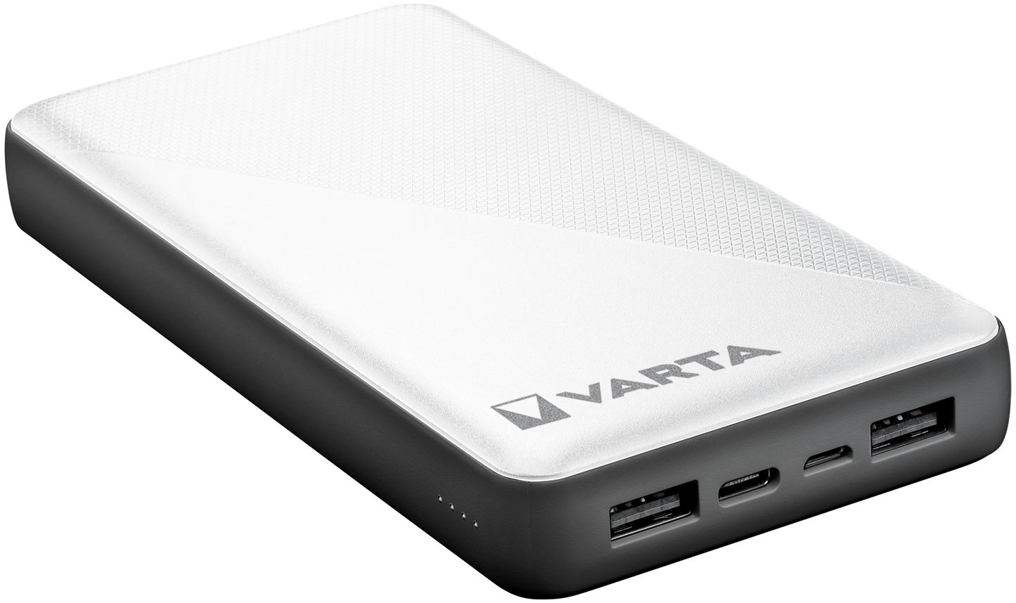 Varta Energy Eksternt batteri, 20000mAh, 15W, 2 x USB-A - 1 x USB-C, Hvid