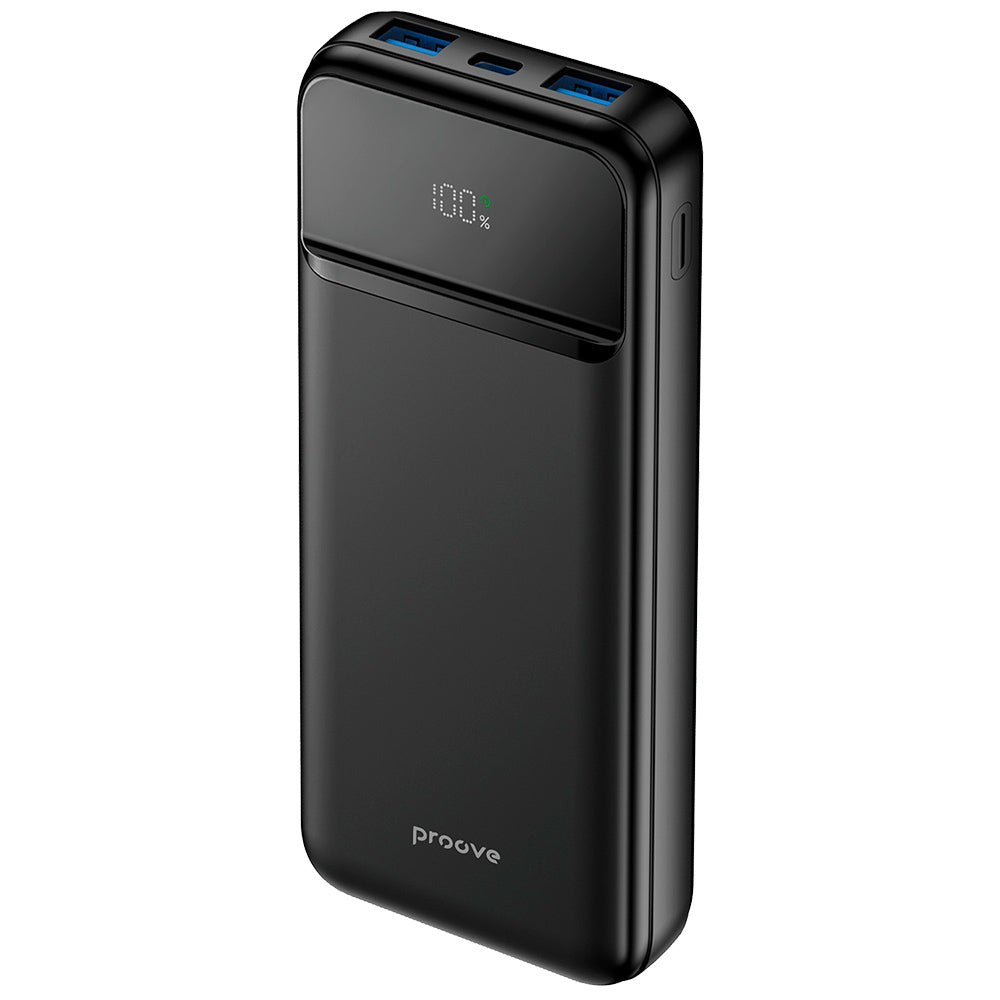 Ekstern batteri Proove Illuminator 2, 10000mAh, 22.5W, QC + PD, 2 x USB-A - 1 x USB-C, Sort PBIP10212201
