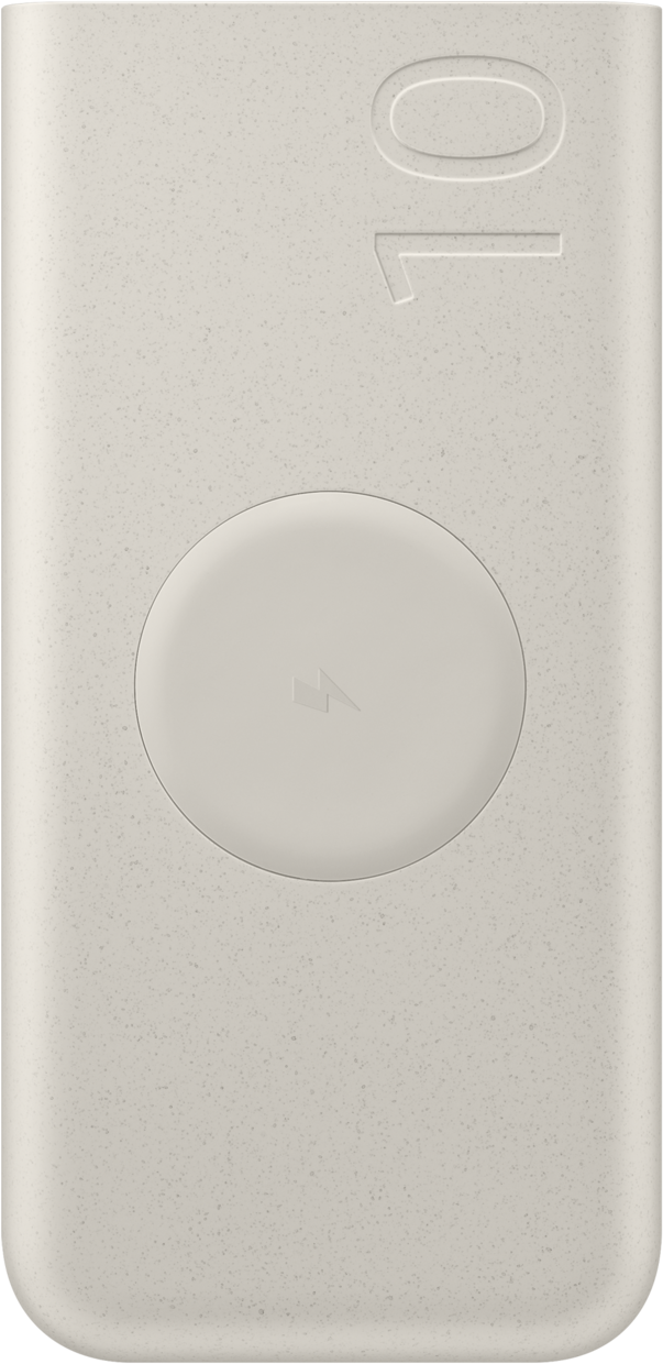 Samsung Wireless External Battery, 10000mAh, 25W, PD + FQI, 1 x QI - 2 x USB-C, Beige EB-U2510XUEGEU