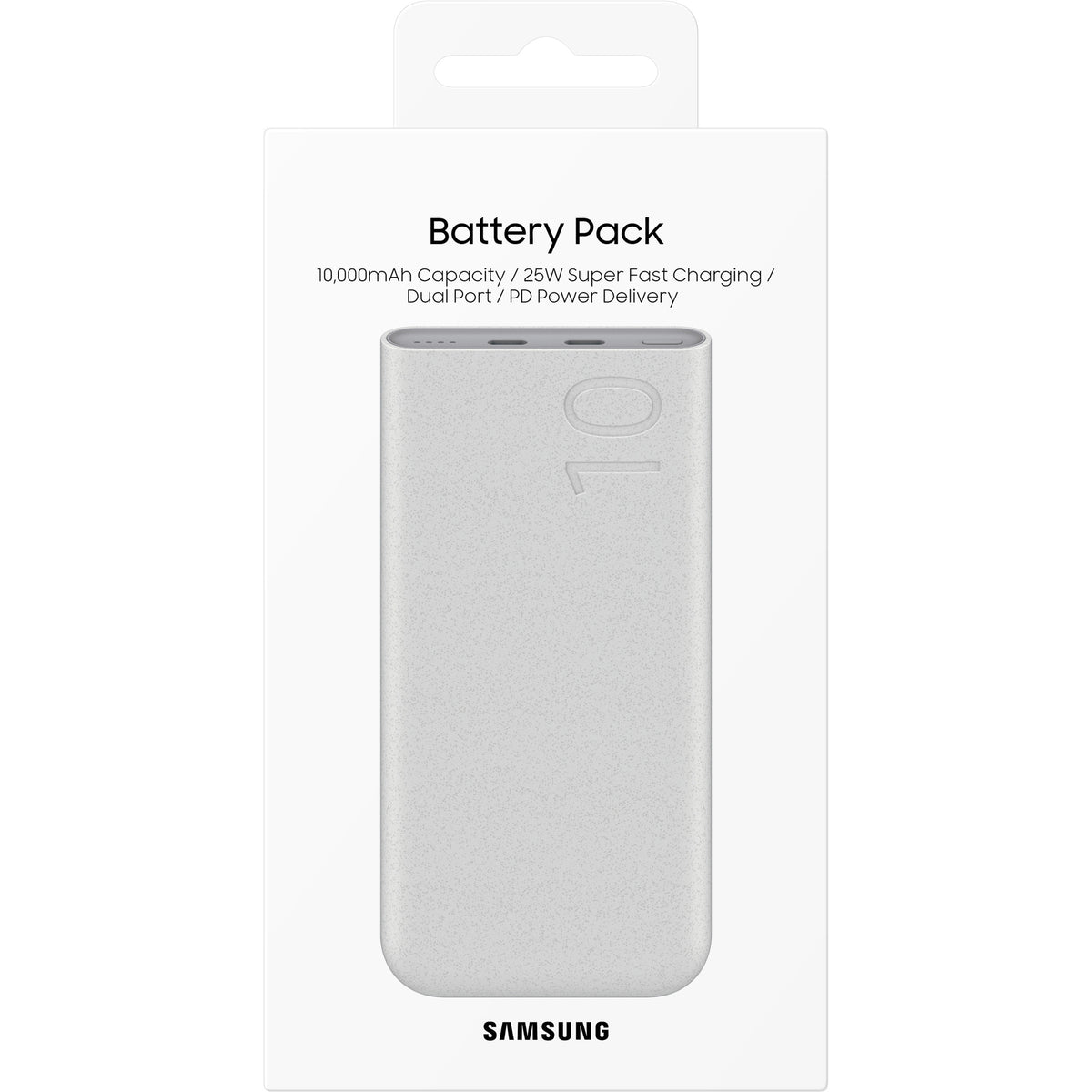 Samsung Ekstern Batteri, 10000mAh, 25W, PD, 2 x USB-C, Beige, Genforseglet EB-P3400XUEGEU
