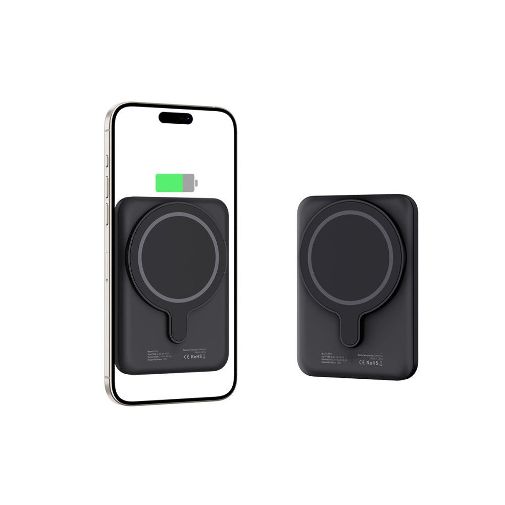 Tech-Protect PB10 LifeMag trådløst eksternt batteri, 5000mAh, 15W, PD + FQI, 1 x QI - 1 x USB-C, sort