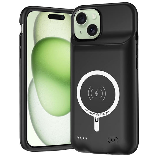 Eksternt Batteri Etui Type Wireless Techsuit Power Pro Battery til Apple iPhone 15 Plus, 8500mAh, Sort