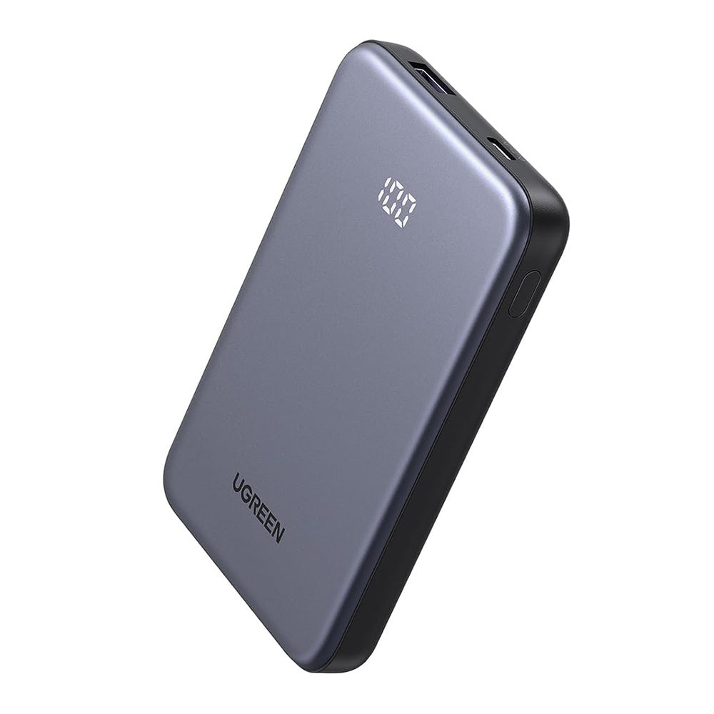Ekstern batteri UGREEN 75131B, 10000mAh, 22.5W, QC + PD, 1 x USB-A - 1 x USB-C, Grå