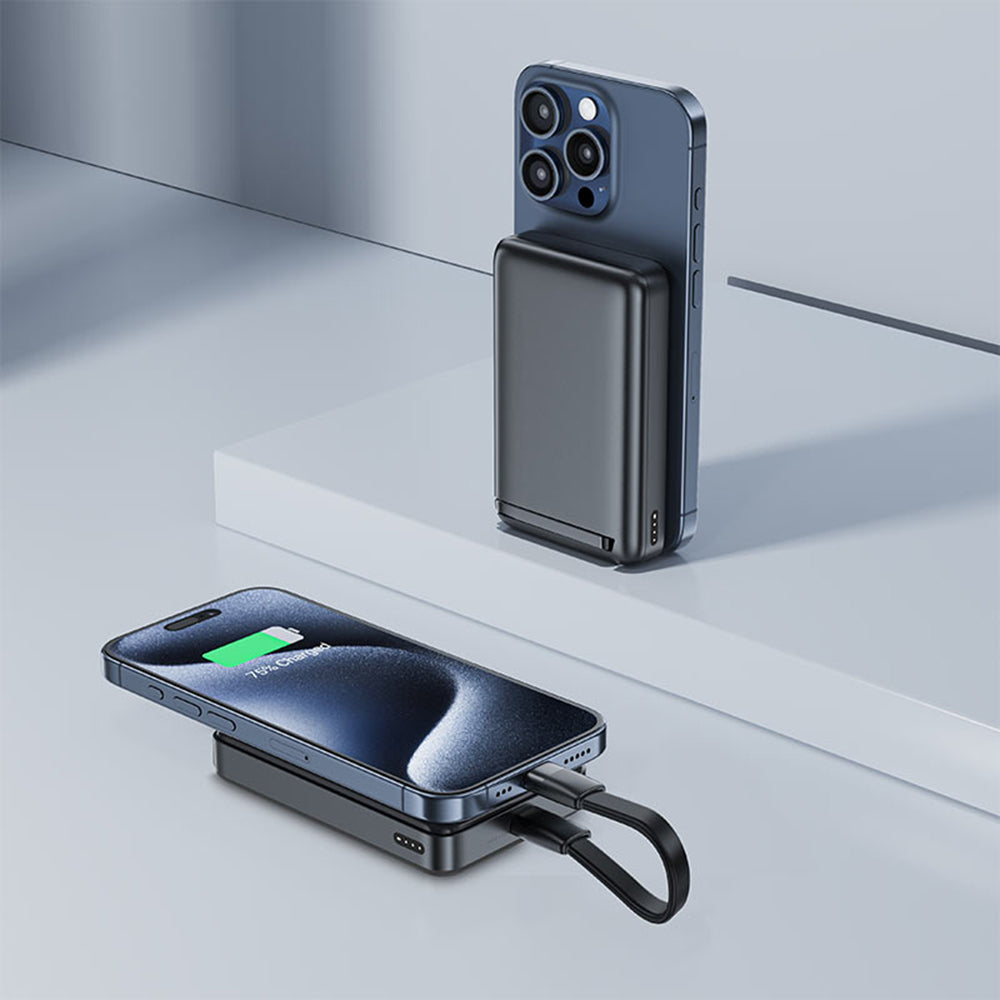 Trådløs Ekstern Batteri Acefast M11, 10000mAh, 30W, PD + FQI, 1 x QI - 1 x USB-C, Sort